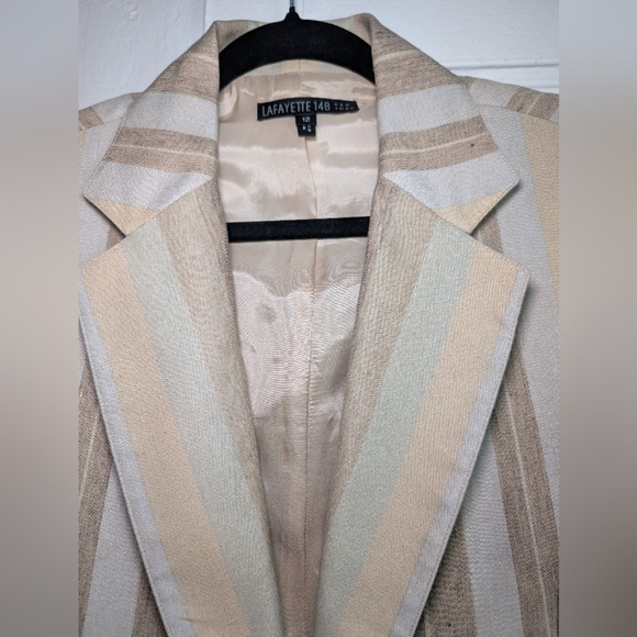 Lafayette Silk And Linen Striped Women's Blazer - Picture 8 of 8